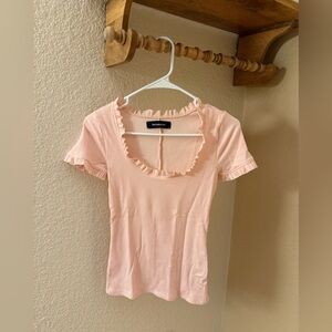 Reformationn light pink ruffle top Sz S